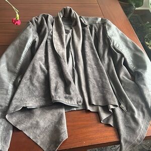 Grey Faux Leather Jacket - size M